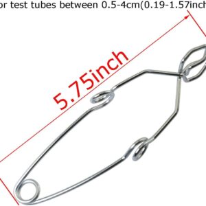 MEETOOT 4pcs Steel Wire Test Tube Clamp 145mm Fit for 5-40mm Tube for Laboratory Experiment Testing Holder Tool