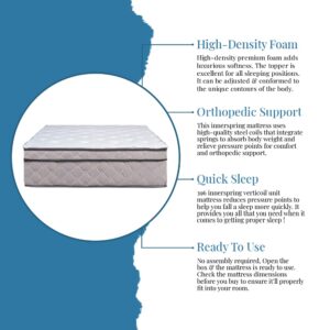 Greaton 13" Extra Plush Bed Mattress, Comfortable Supportive Eurotop Foam Encased Mattresses for Better Body Posture and Positioning, Relieves Pain and Aches, Full XL