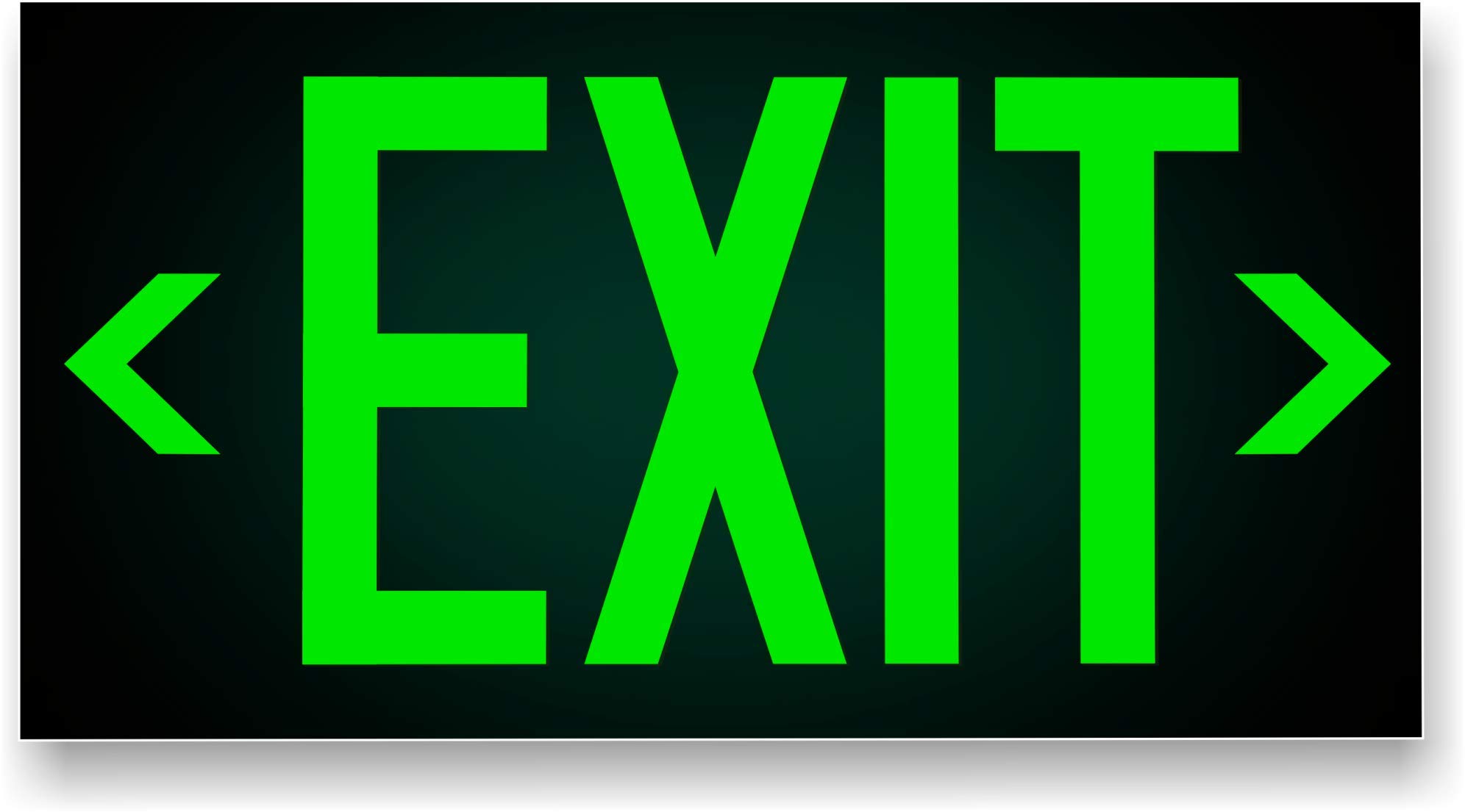 Photoluminescent Exit Sign Black - Aluminum - UL 924 Code Approved/IBC/NFPA 101 | NightBright USA Part Number ULB-050