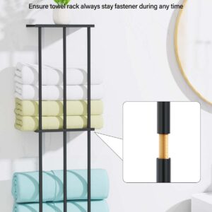 TooTaci Towel Racks for Bathroom,Towel Holder for Bathroom Wall,Upgraded 3 Tier Towel Storage for Small Bathroom,Towel Rack with Shelf for Small Space Organizer,Can Hold Up 6 Rolled Towels