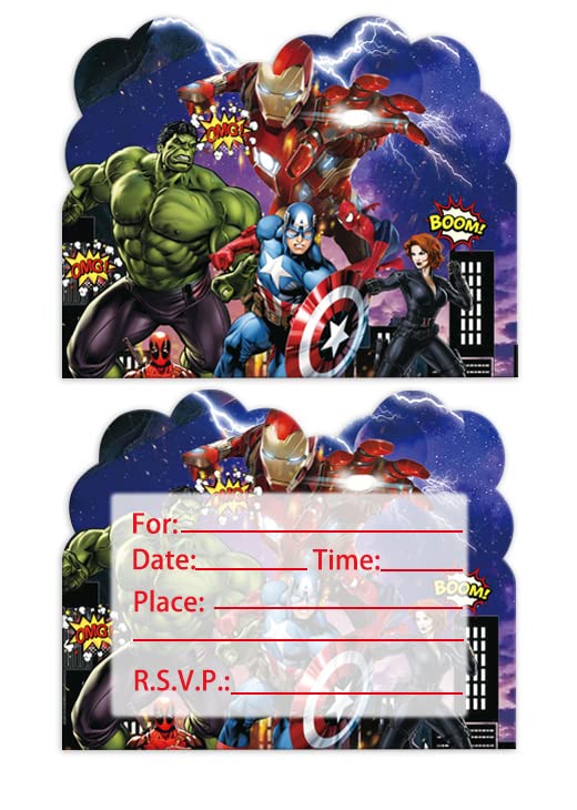 SUTRADHAR Superhero Birthday Invitations,Superhero Party Invitations Birthday Party Supplies Decoration (Invitations1)