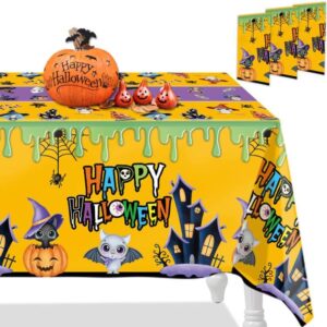 ceiba tree Halloween Tablecloth Plastic Disposable Table Cover Table Cloth 3 Packs Rectangle 54X108 Inch Halloween Party Supplies Table Decorations Decor Trick or Treat