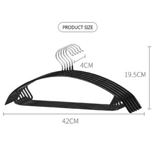 PJJXMY Clothes Hanger Rubber Coated Contour Metal No Bumps Hanger, Suit Hanger,Coat Jacket Hangers,Sweater Hanger (Pack of 20, Black)