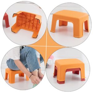 Levemolo Baby Step Stool 1pc Plastic Stool Stools for Kids Kids Step Stool Ottoman Sleeper Bed for Adults Bathroom Footstool Kindergarten Stool Home Furniture Orange Household Bathroom Stool Pp Baby