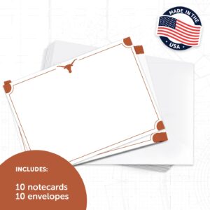 Desert Cactus University of Texas 10 Pack Notecards Stationery Cardstock Longhorns UT Austin Includes Envelopes Memo Party Thank You (Notecard 4a)