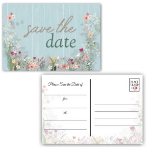 stonehouse collection | wedding save the date stationery postcards | wild flower save the date bridal cards | (save the date)