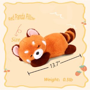 Red Panda Stuffed Animal Pillow Cute Red Panda Plush Toy Panda Plushie Gift for Girlfriend Kids Birthday 13.7" Red Panda Pillow