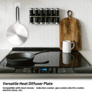 9.45 Inches Stainless Steel Heat Diffuser for Glass Cooktop, Induction Plate Adapter for Electric Stove with Foldable Handle