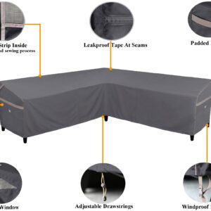 Garden Balsam Heavy Duty Waterproof Patio Furniture Covers,Fade Resistant Outdoor Sofa Covers V-Shaped Sofa Cover 85" W (on Each Side) x 33" D x 31" H Dark Grey