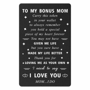 engzhi stepmom gifts bonus mom wallet card - i love you mom ... i do - step mom gifts stepmother birthday card, mothers day, christmas