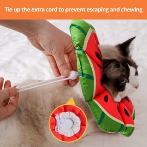 Avont Cat Cone Collar Soft, Adjustable Recovery E Collar Alternative for Cats Kittens Puppies, Elizabethan Neck Cone of Shame to Prevent Licking Biting After Surgery Protect Wounds -Melon(L)