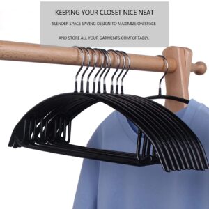 PJJXMY Clothes Hanger Rubber Coated Contour Metal No Bumps Hanger, Suit Hanger,Coat Jacket Hangers,Sweater Hanger (Pack of 20, Black)