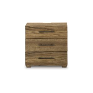 Signature Design by Ashley Dakmore Traditional 3 Drawer Night Stand with USB Charging Ports, Brown