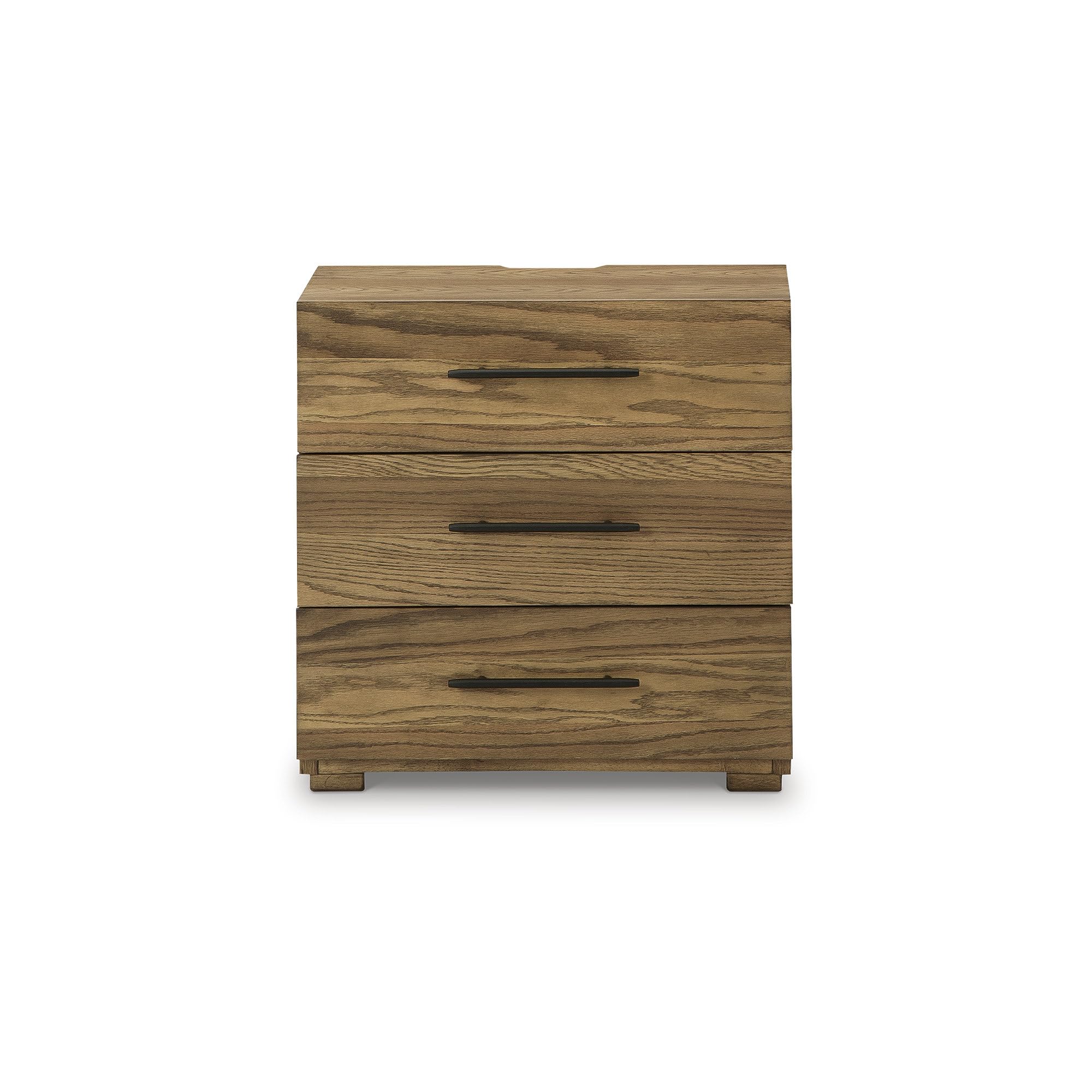 Signature Design by Ashley Dakmore Traditional 3 Drawer Night Stand with USB Charging Ports, Brown