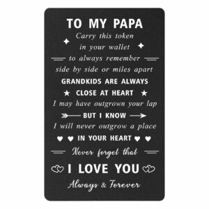 engzhi papa gifts from grandchildren - papa birthday card, grandkids are always close at heart - i love you papa gifts for christmas, fathers day