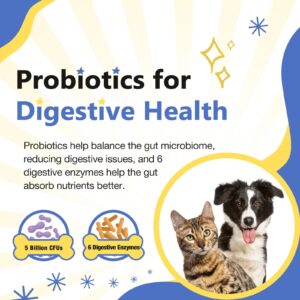 Dog Vitamins for Overall Health with Minerals, Multivitamins for Dogs for Immune Support, Digestive Health, Joint, Hip, Skin and Coat Care with Probiotics, Glucosamine, Enzymes, 120 Freeze Dried Chews