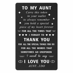 engzhi aunt birthday card - i love you aunt...i do - aunt gifts from niece nephew, aunt christmas, metal wallet card