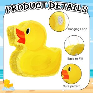 Sotiff Yellow Duck Piñata 13.8 Inch Cute Duck with Piñata Stick and Blindfold Gender Reveal Piñata and Confetti for Boy Girl Baby Shower Beach Pool Birthday Easter Party Decorations