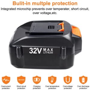 DONGPUCUN 32V 3.5Ah Lithium Battery for Worx 32V Battery WA3537 Compatible with Worx 32V Tools WG175.1 WG275 WG575.1 WG924.4 Replacement for Worx 32V Battery