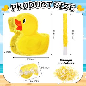 Sotiff Yellow Duck Piñata 13.8 Inch Cute Duck with Piñata Stick and Blindfold Gender Reveal Piñata and Confetti for Boy Girl Baby Shower Beach Pool Birthday Easter Party Decorations