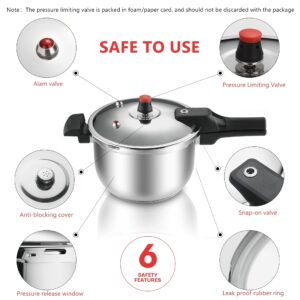 1.85Gal Thickened Stainless Steel Pressure Canner with Release Valve Canning Cooker Pot Stove Top Instant Fast Cooking Compatible with Gas & Induction Cooker 7Liter suitable for 6-8person