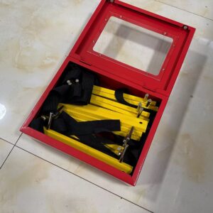 Cabinet for Fire Escape Ladder 2-Story Small | Box for Fire Rescue Stuff | Comes with Hooks for Fire Blanket and Fire Extinguishers - 14 * 11 * 5 inches | External Storage for Emergency Ladder