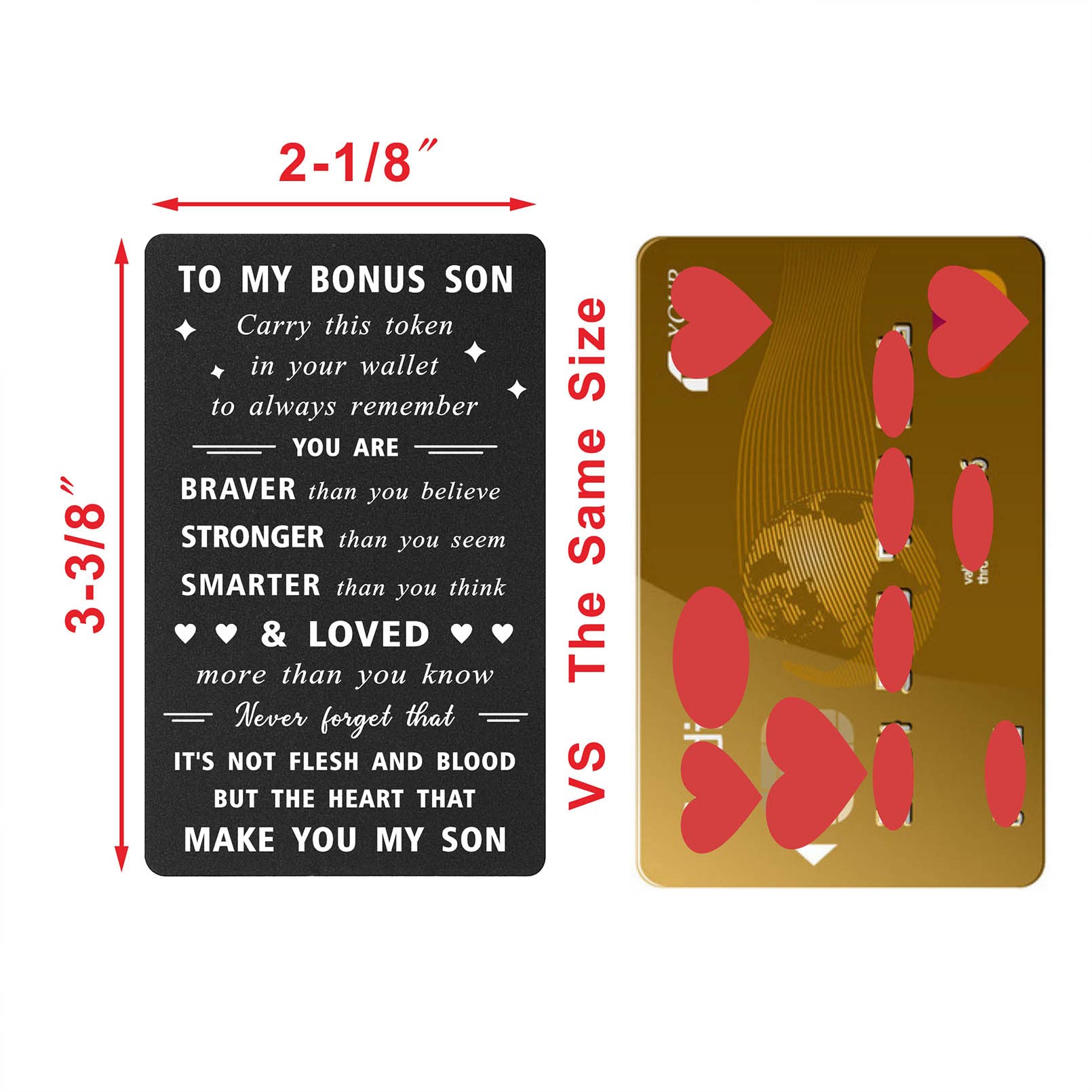 ENGZHI Stepson Gifts Bonus Son Birthday Card - You Are Love More Than You Know - Adopted Step Son Gifts, Like A Son Wallet Card