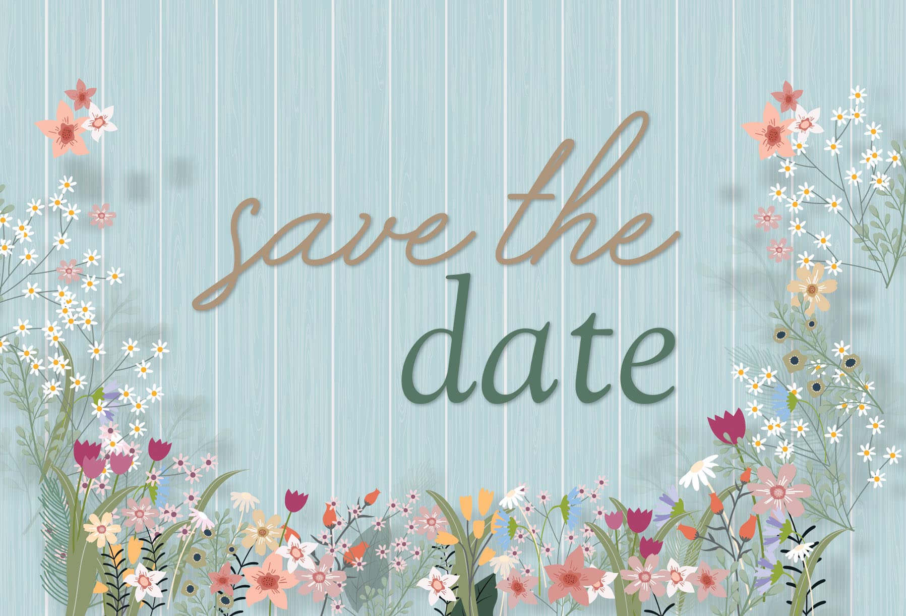 Stonehouse Collection | Wedding Save The Date Stationery Postcards | Wild Flower Save The Date Bridal Cards | (Save the Date)