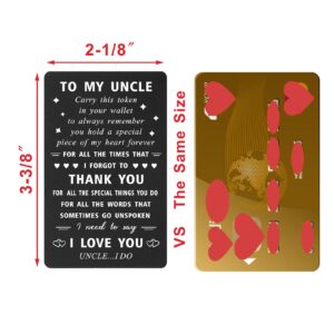 ENGZHI Uncle Metal Wallet Card - I Love You Uncle...I Do - Uncle Birthday Gifts from Niece Nephew, Christmas