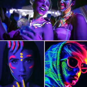 L LOHAS LED UV Black Light Bulbs, Halloween 12W A19 UV Blacklight, 100 Watt Equivalent, UVA Level 385-400nm Wavelength, Glow in The Dark for Body Art Paint, Fluorescent Poster, Neon Glow Party, 2 Pack