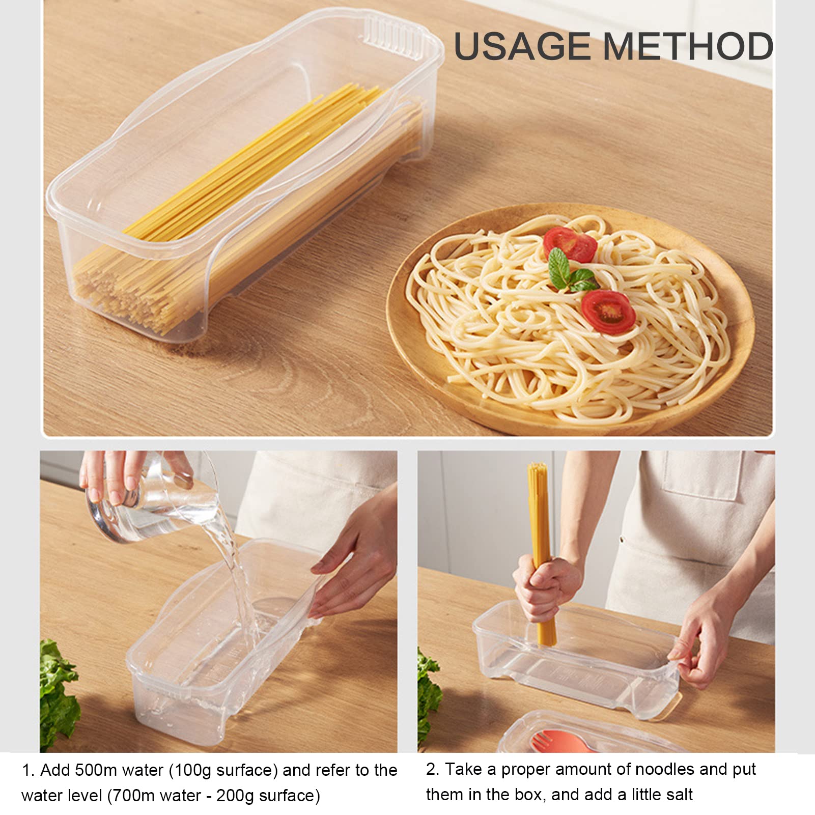 Microwave Pasta Cooker with Strainer Heat Resistant Pasta Steamer with Lid Spaghetti Noodle Cooking Box Kitchen Accessories