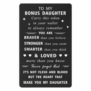 engzhi stepdaughter gifts bonus daughter birthday card - you are love more than you know - step adopted daughter gifts from stepmom stepdad, like a daughter wallet card