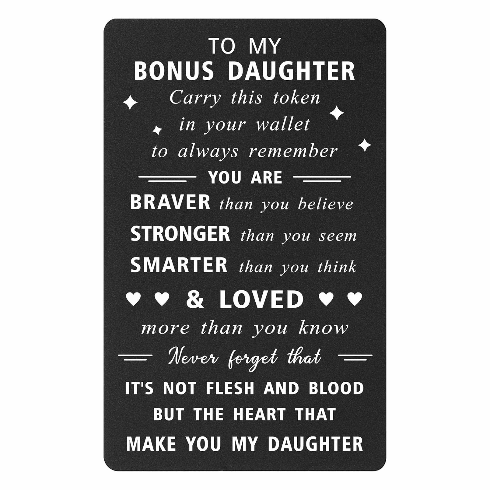 ENGZHI Stepdaughter Gifts Bonus Daughter Birthday Card - You Are Love More Than You Know - Step Adopted Daughter Gifts from Stepmom Stepdad, Like A Daughter Wallet Card