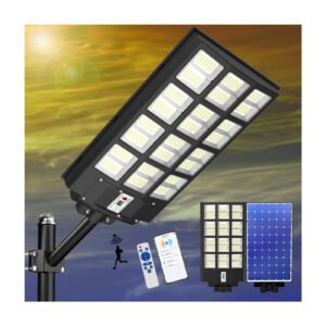 waitscher solar street lights outdoor, dusk to dawn flood lights with app 2000w 250000lm motion sensor light waterproof