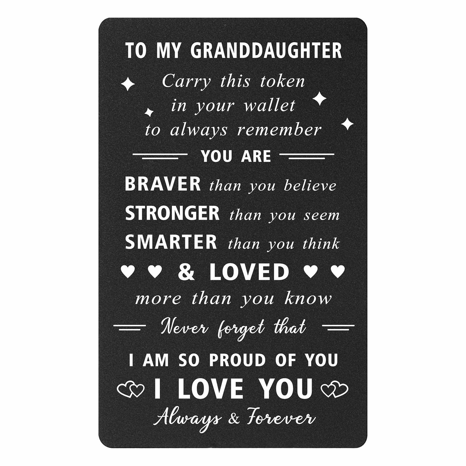 ENGZHI Granddaughter Wallet Card - I Am So Proud of You, I Love You Granddaughter Gifts from Grandma - Granddaughter Birthday Card, My Favorite Granddaughter Gifts, Christmas