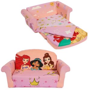 marshmallow furniture, disney princess 3-in-1 slumber sofa, foam toddler nap mat with attached blanket