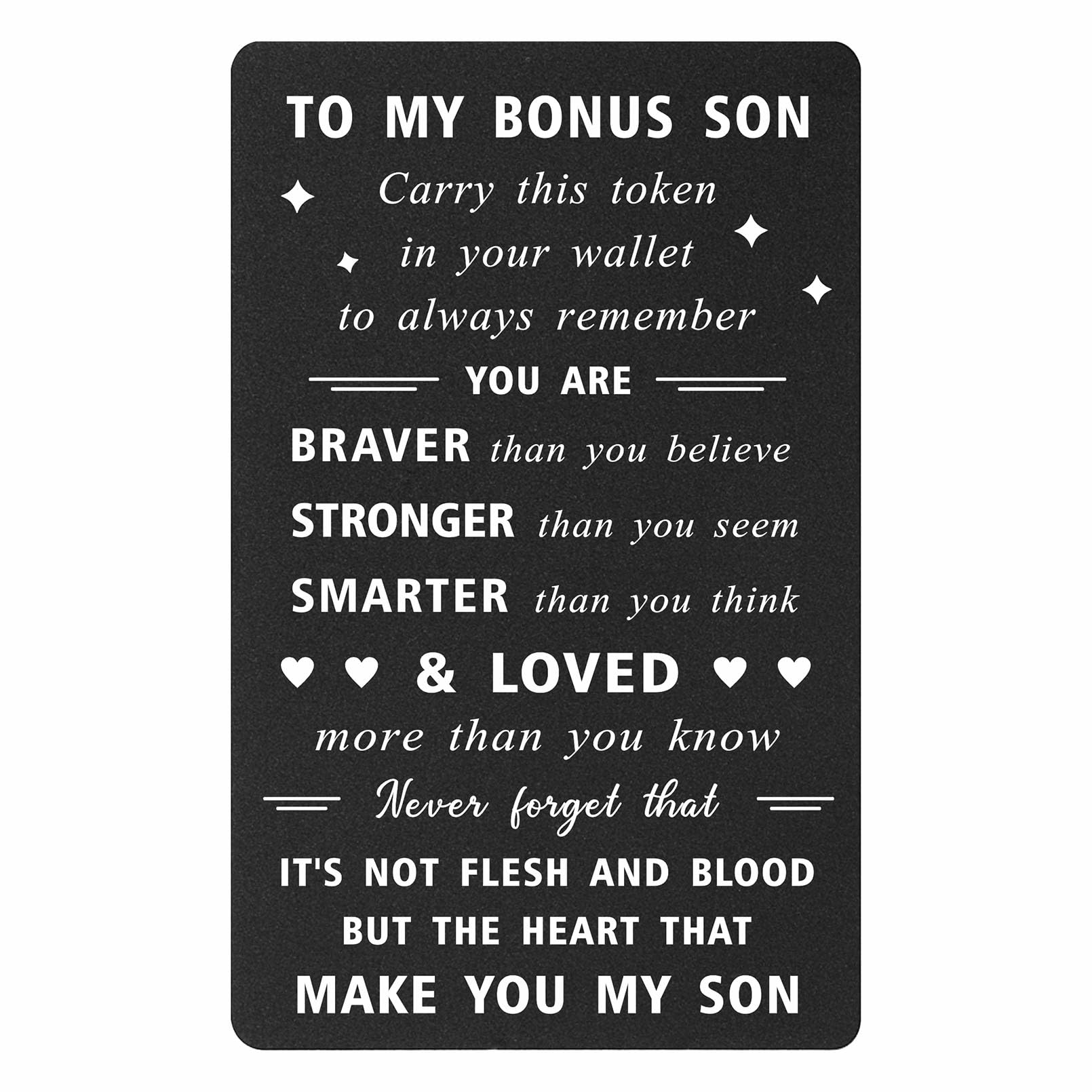 ENGZHI Stepson Gifts Bonus Son Birthday Card - You Are Love More Than You Know - Adopted Step Son Gifts, Like A Son Wallet Card