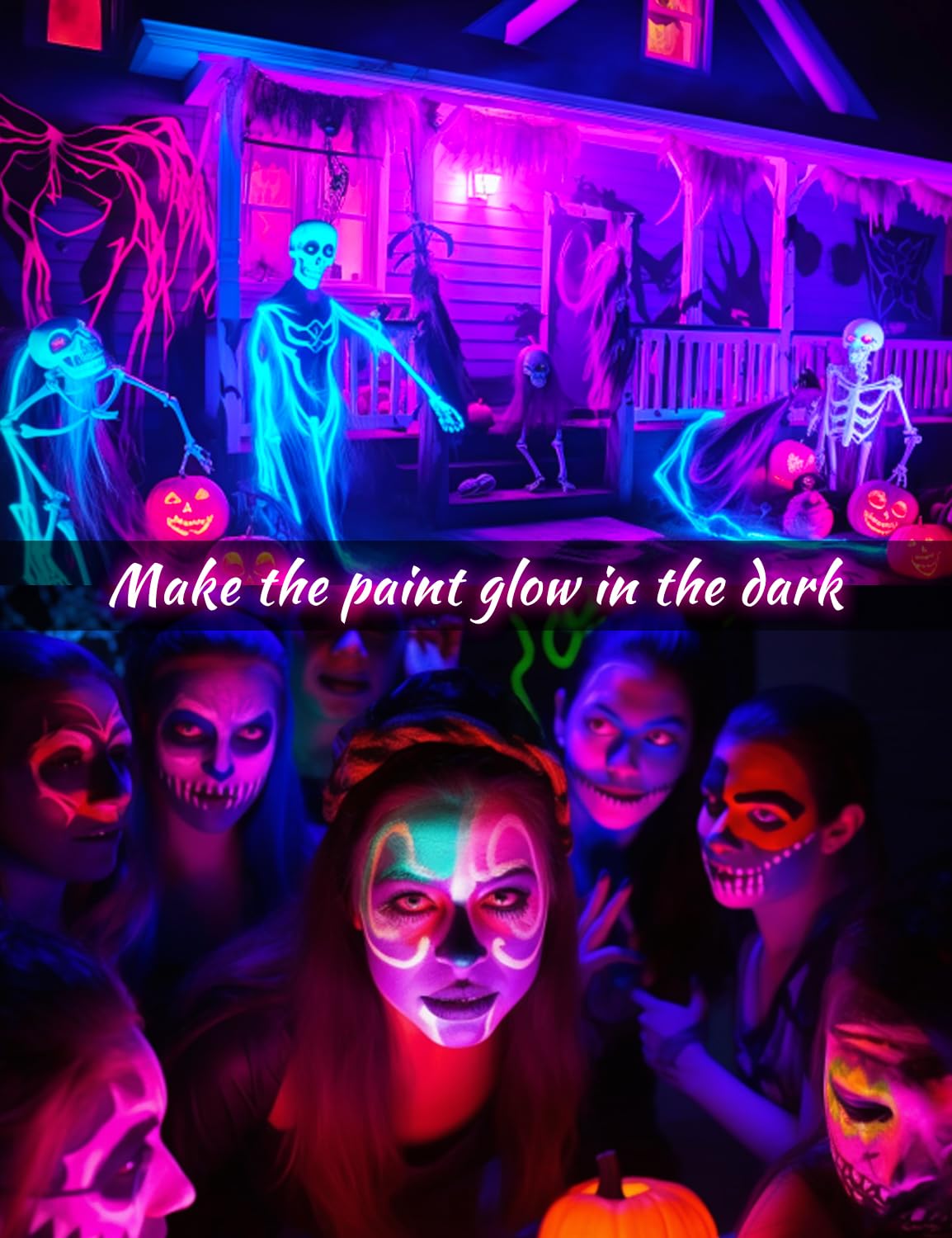 L LOHAS LED UV Black Light Bulbs, Halloween 12W A19 UV Blacklight, 100 Watt Equivalent, UVA Level 385-400nm Wavelength, Glow in The Dark for Body Art Paint, Fluorescent Poster, Neon Glow Party, 2 Pack