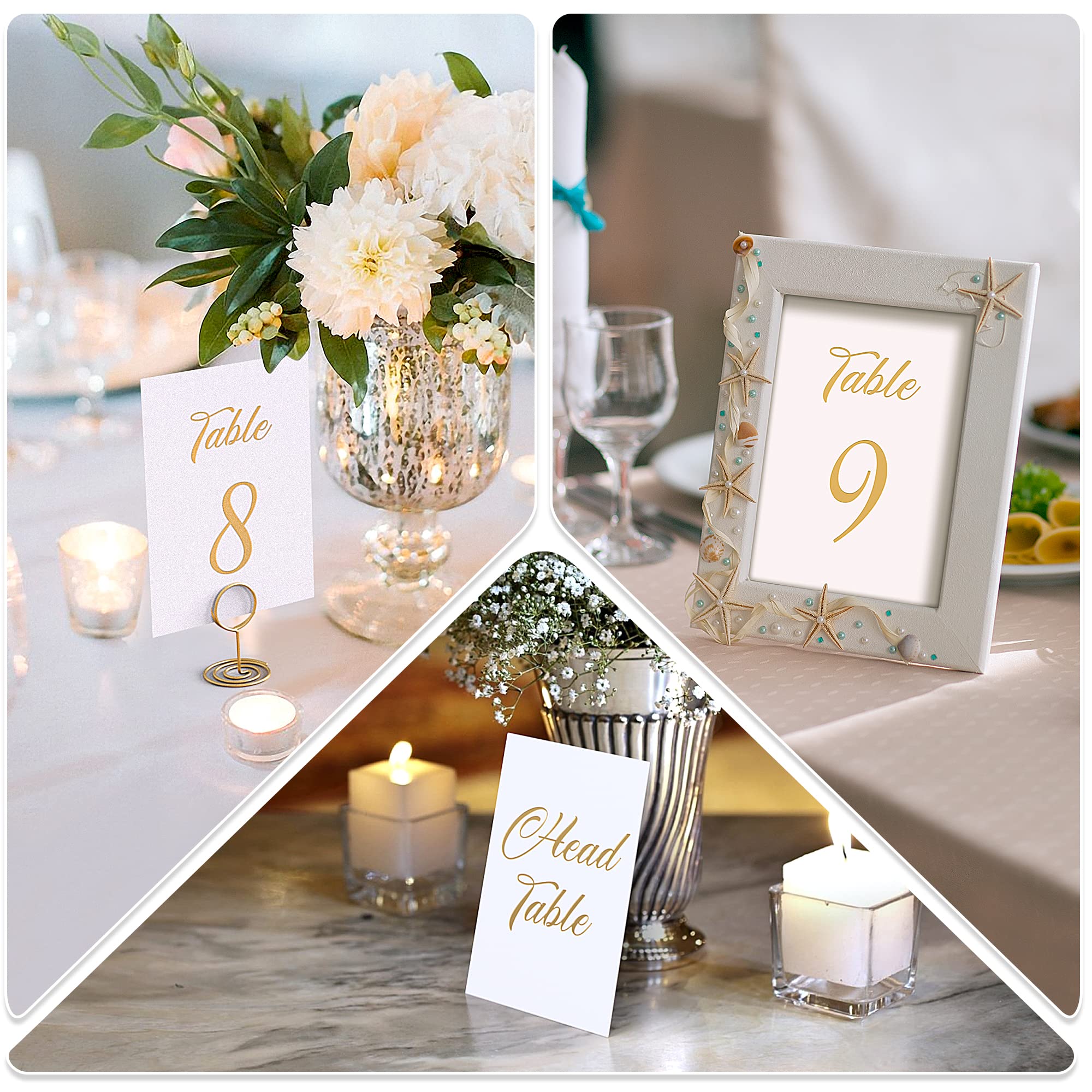 Gold Foil Table Numbers 1-30 with 30 Gold Table Number Holders