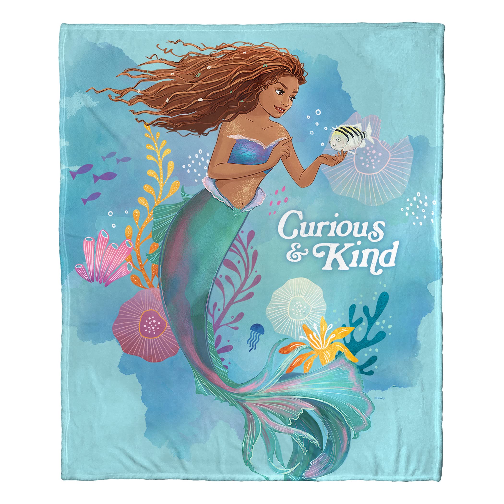 Northwest Little Mermaid/Ariel Silk Touch Throw Blanket, 50" x 60", Curious and Kind