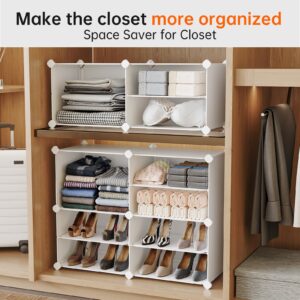 MAGINELS Shoe Rack,40 pairs shoe Organizer,10 tier Tall Portable shoe storage Cubbies cabinet,Plastic Shoes Shelves for Entryway,Livingroom,Bedroom,White