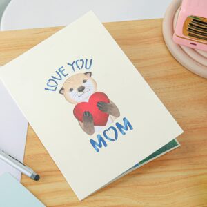 Liif Otter Mothers Day Card, 3D Pop Up 1st Mothers Day Card, First Mother Birthday Card for Mom, Otter Card