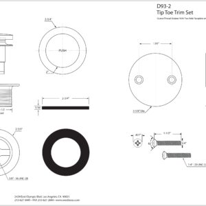 Westbrass D93-2-62 Bathtub Drain Plug Trim Set + Westbrass E531D-1F-62 Wall Mount Tub Spout, Matte Black