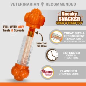 Nylabone Strong Chew Sneaky Snacker Treat Toy for Dogs, Interactive Dog Enrichment Chew Toys, Bacon Flavor, Large/Giant - Up to 50 lbs. (1 Count)