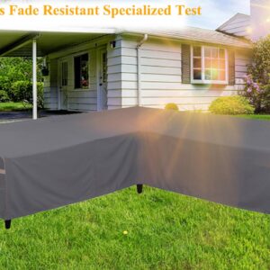 Garden Balsam Heavy Duty Waterproof Patio Furniture Covers,Fade Resistant Outdoor Sofa Covers V-Shaped Sofa Cover 85" W (on Each Side) x 33" D x 31" H Dark Grey