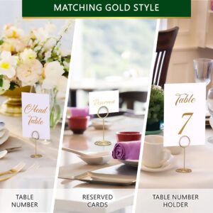 Gold Foil Table Numbers 1-30 with 30 Gold Table Number Holders