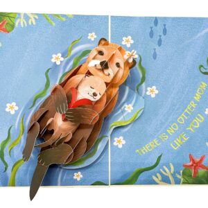 Liif Otter Mothers Day Card, 3D Pop Up 1st Mothers Day Card, First Mother Birthday Card for Mom, Otter Card