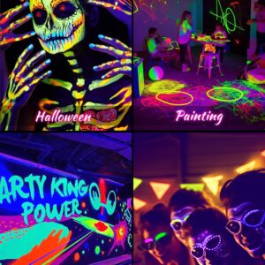 L LOHAS LED UV Black Light Bulbs, Halloween 12W A19 UV Blacklight, 100 Watt Equivalent, UVA Level 385-400nm Wavelength, Glow in The Dark for Body Art Paint, Fluorescent Poster, Neon Glow Party, 2 Pack