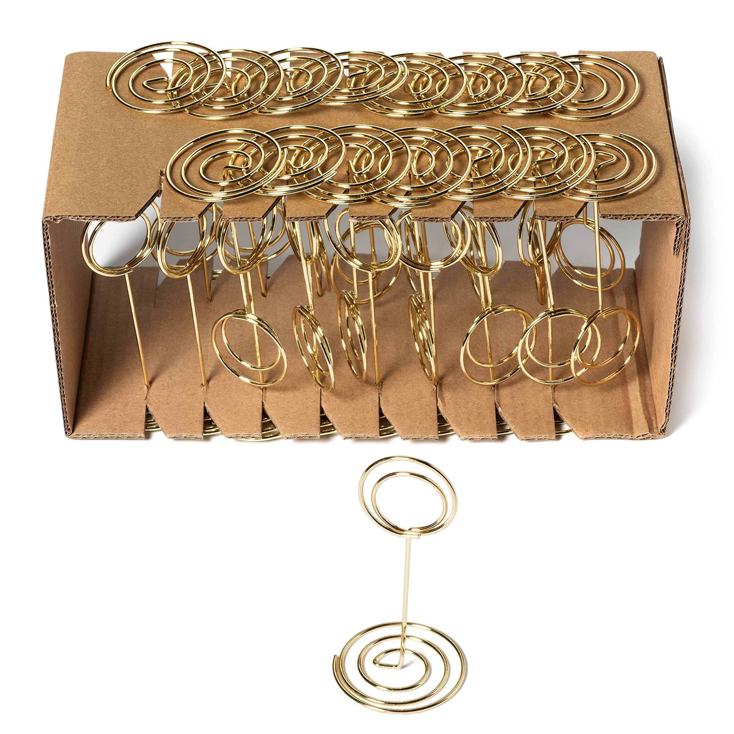 Table Numbers 1-30 Gold Set | Wedding Table Number Seating Cards, Golden Metal Holder Stands and Storage Box