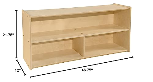 RRI Goods 2-Shelf Kids Bookshelf & Toy Storage Organizer | 3-Section Montessori Shelves for Home & Classroom Organization & Storage